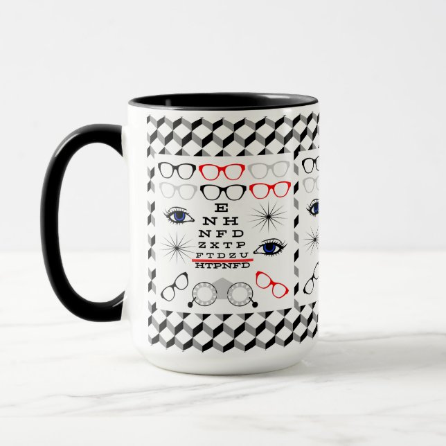 Optical Eye Chart Ophthalmologist Optician Pattern Mug (Left)