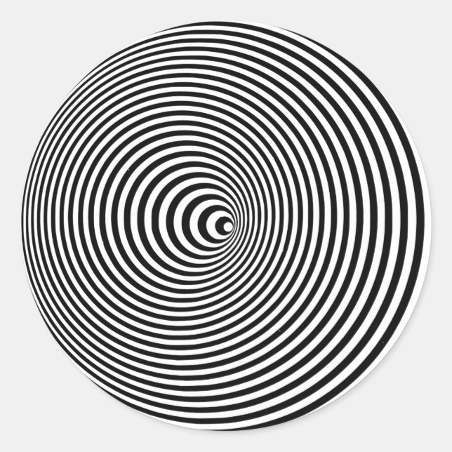 Optical illusion 3D white Optical 3 D Circle Classic Round Sticker (Front)