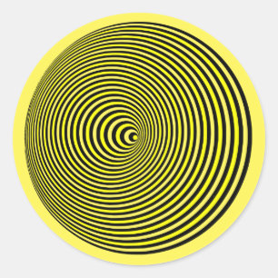 Optical illusion 3D Yellow Vibrate Circle Classic Round Sticker