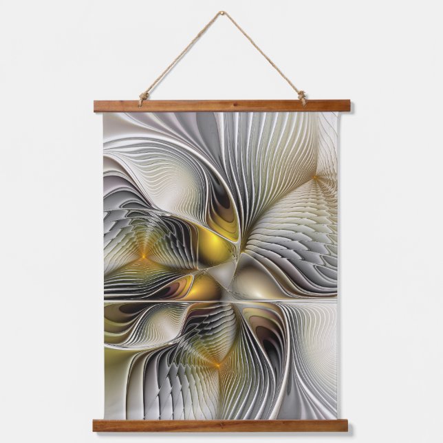 Optical Illusion Abstract 3D Fractal With Depth Hanging Tapestry (Front)