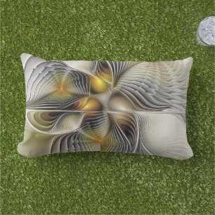 Optical Illusion Abstract 3D Fractal With Depth Lumbar Pillow