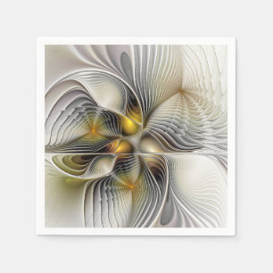 Optical Illusion Abstract 3D Fractal With Depth Napkin