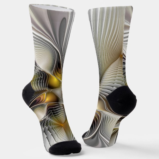 Optical Illusion Abstract 3D Fractal With Depth Socks (Angled)