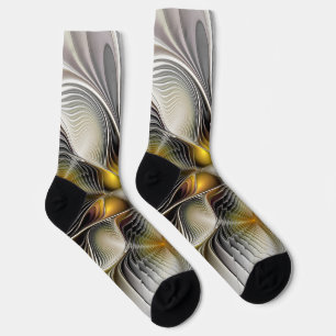 Optical Illusion Abstract 3D Fractal With Depth Socks