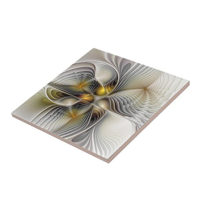 Optical Illusion Abstract 3D Fractal With Depth Tile (Side)