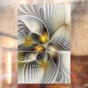 Optical Illusion Abstract 3D Fractal With Depth Window Cling