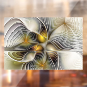 Optical Illusion Abstract 3D Fractal With Depth Window Cling