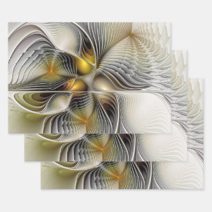 Optical Illusion Abstract 3D Fractal With Depth Wrapping Paper Sheet