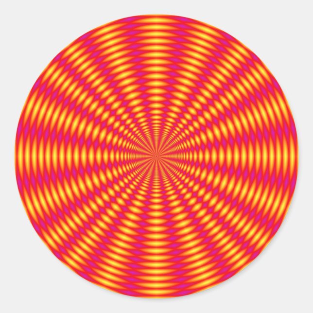 Optical illusion abstract design. classic round sticker (Front)