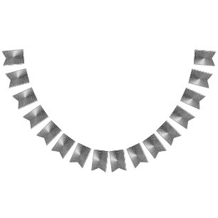 Optical Illusion Angle Gradient NOIR Silver/White Bunting Flags