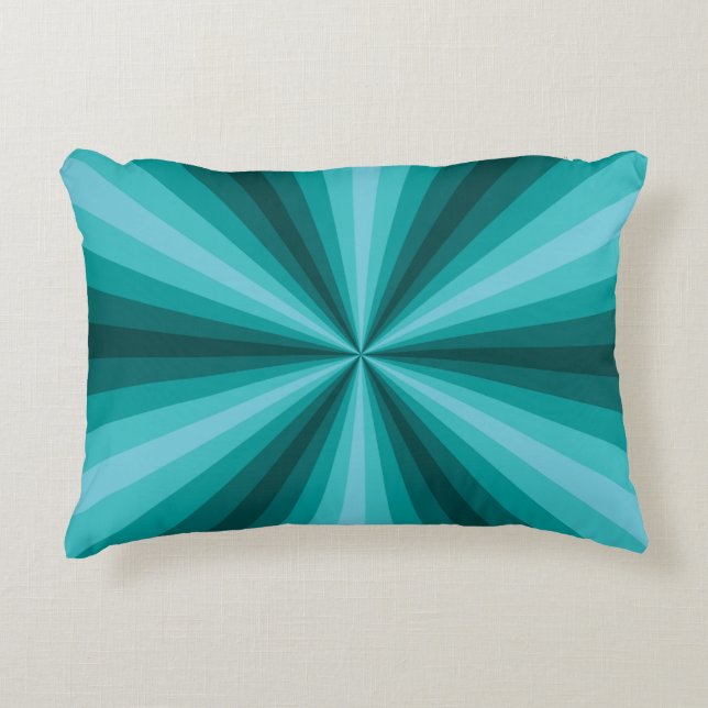 Optical Illusion Aqua Accent Pillow (Front)