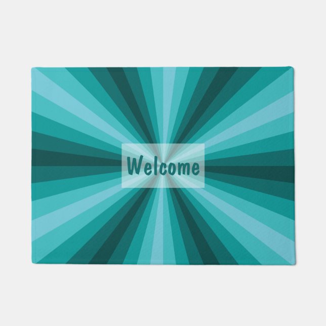Optical Illusion Aqua Doormat (Front)