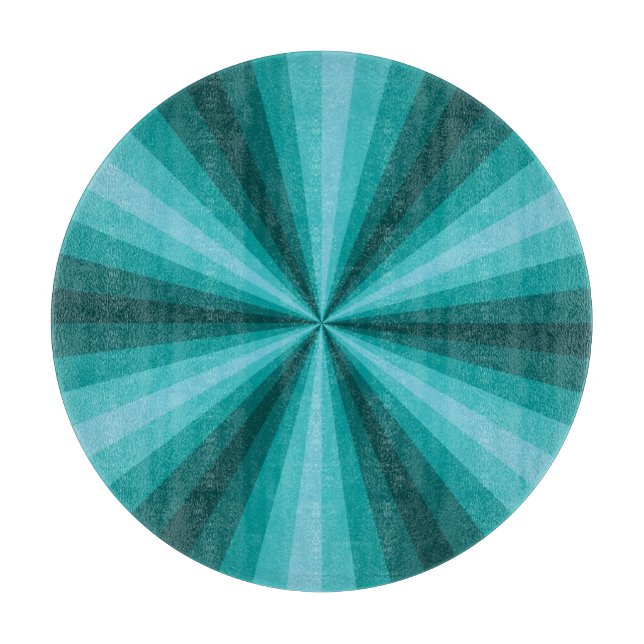 Optical Illusion Aqua Glass Cutting Board (Front)