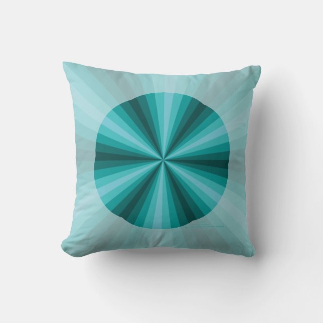 Optical Illusion Aqua Pillow (Front)