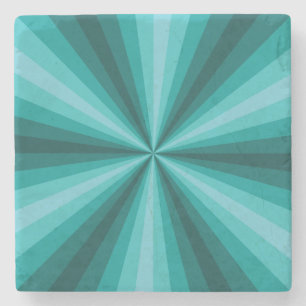 Optical Illusion Aqua Stone Coaster