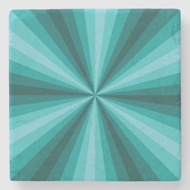 Optical Illusion Aqua Stone Coaster (Front)