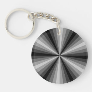 Optical Illusion Black Acrylic Keychain