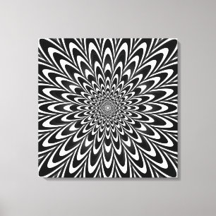 Optical illusion black and white canvas print