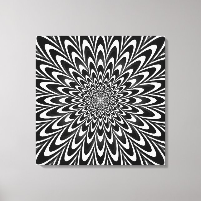 Optical illusion black and white canvas print (Front)