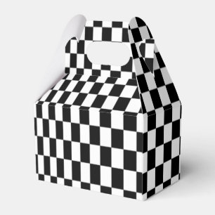 Optical Illusion Black and White Checkers Favor Box