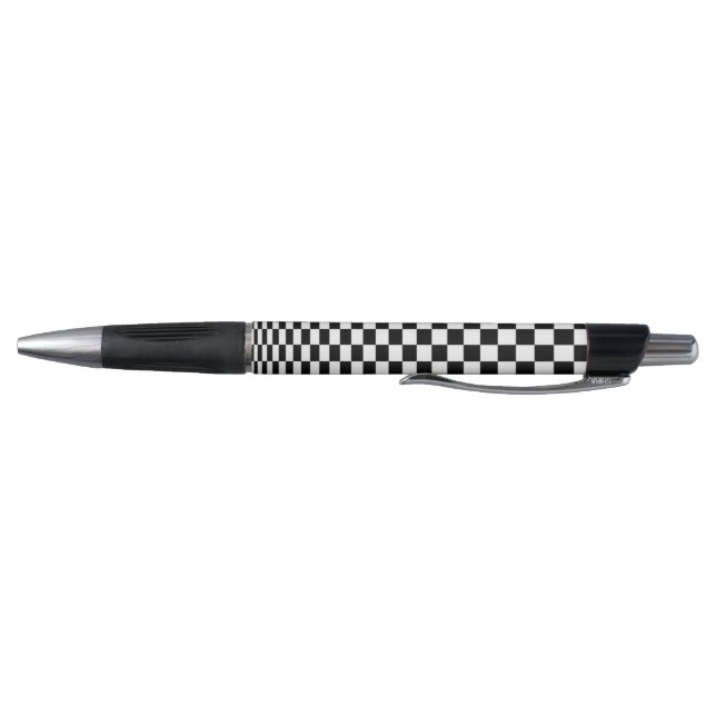 Optical Illusion Black and White Chequered Pattern Pen (Bottom)