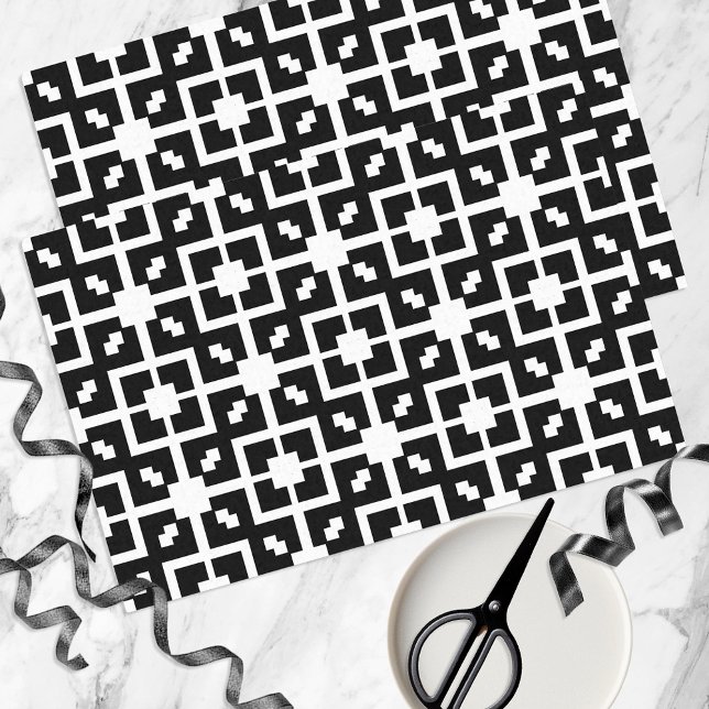 Optical Illusion Black And White Geometric Pattern Tissue Paper (Creator Uploaded)