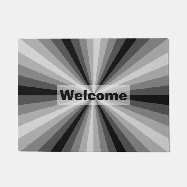 Optical Illusion Black Doormat (Front)