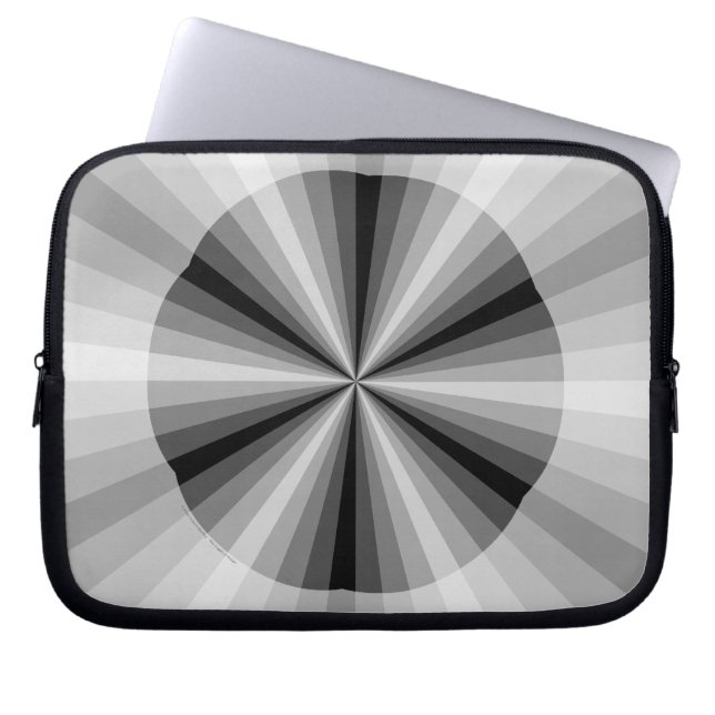 Optical Illusion Black Laptop Case (Front)