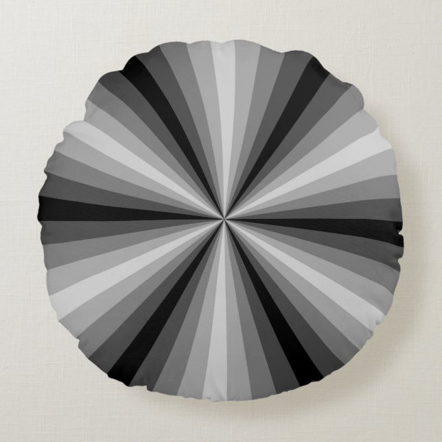 Optical Illusion Black Round Pillow (Front)