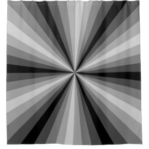Optical Illusion Black Shower Curtain