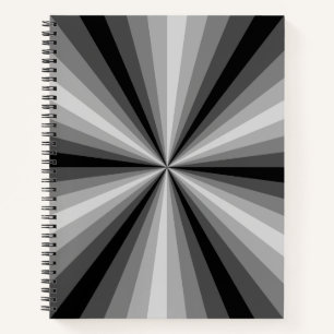 Optical Illusion Black Spiral Notebook