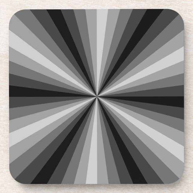 Optical Illusion Black Square Coaster (Front)