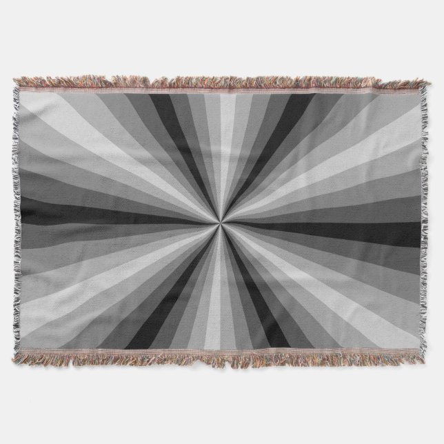 Optical Illusion Black Throw Blanket (Front)