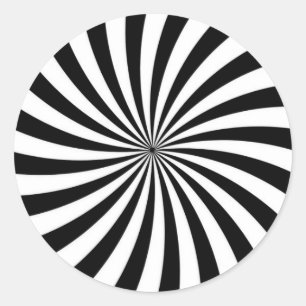 Optical Illusion Black White Swirl Classic Round Sticker