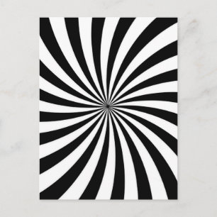 Optical Illusion Black White Swirl Postcard