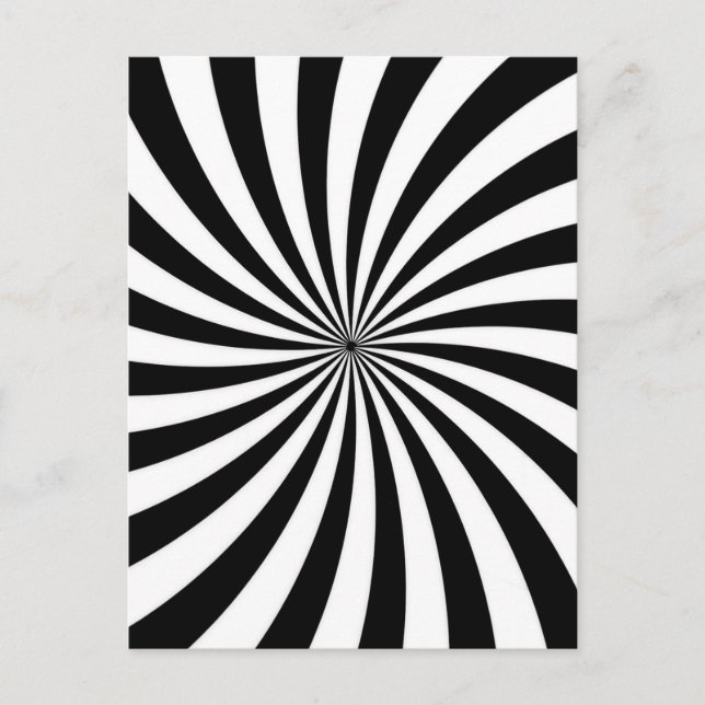 Optical Illusion Black White Swirl Postcard (Front)