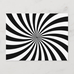 Optical Illusion Black White Swirl Postcard