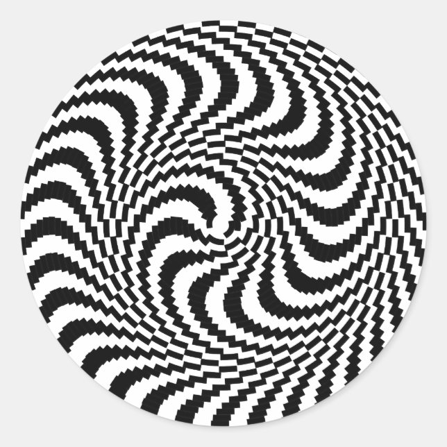 Optical Illusion Block Spiral Classic Round Sticker (Front)