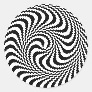 Optical Illusion Block Spiral Classic Round Sticker