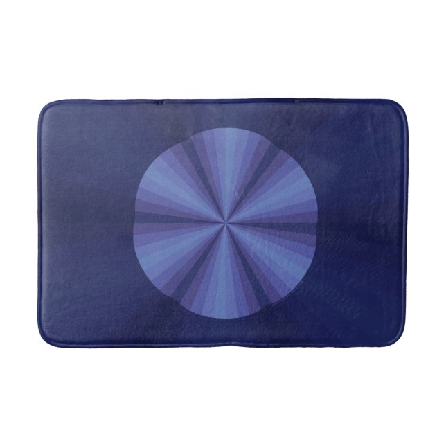 Optical Illusion Blue Bath Mat (Front)