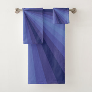 Optical Illusion Blue Bathroom Towel Set