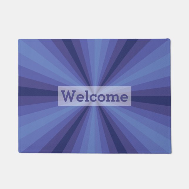 Optical Illusion Blue Doormat (Front)