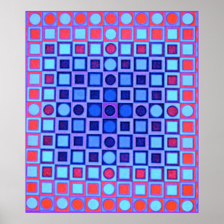 OPTICAL ILLUSION BLUE Poster