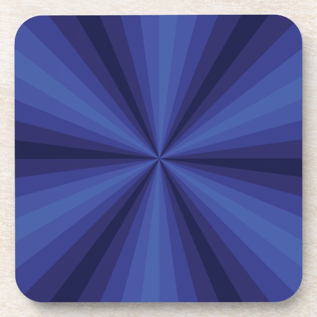 Optical Illusion Blue Square Coaster (Front)