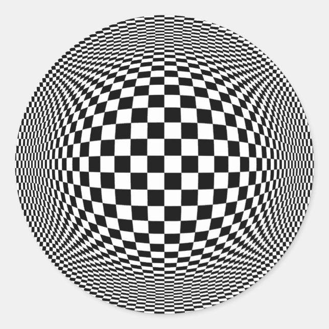 Optical Illusion Checkers Sticker (Front)