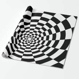 Optical Illusion chequered spatial pattern Wrapping Paper
