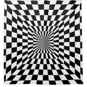 optical illusion chessboard tunnel