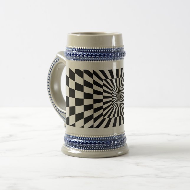 optical illusion chessboard tunnel beer stein (Front Left)