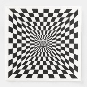 optical illusion chessboard tunnel napkin
