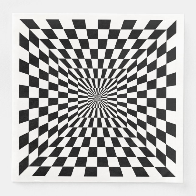 optical illusion chessboard tunnel napkin (Front)